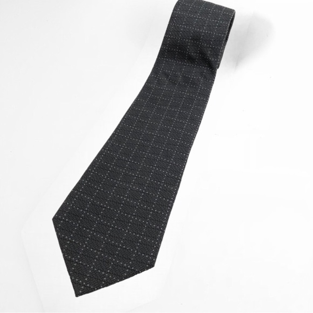 Calvin Klein Silk Tie Mens Grey Dot Pattern Professional